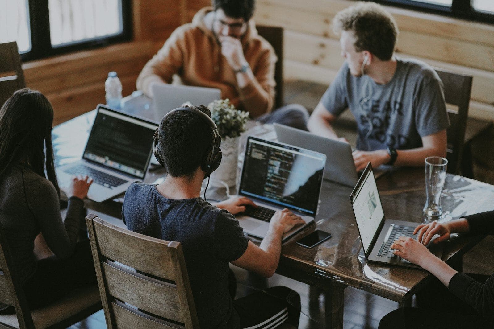 Developers collaborating on code